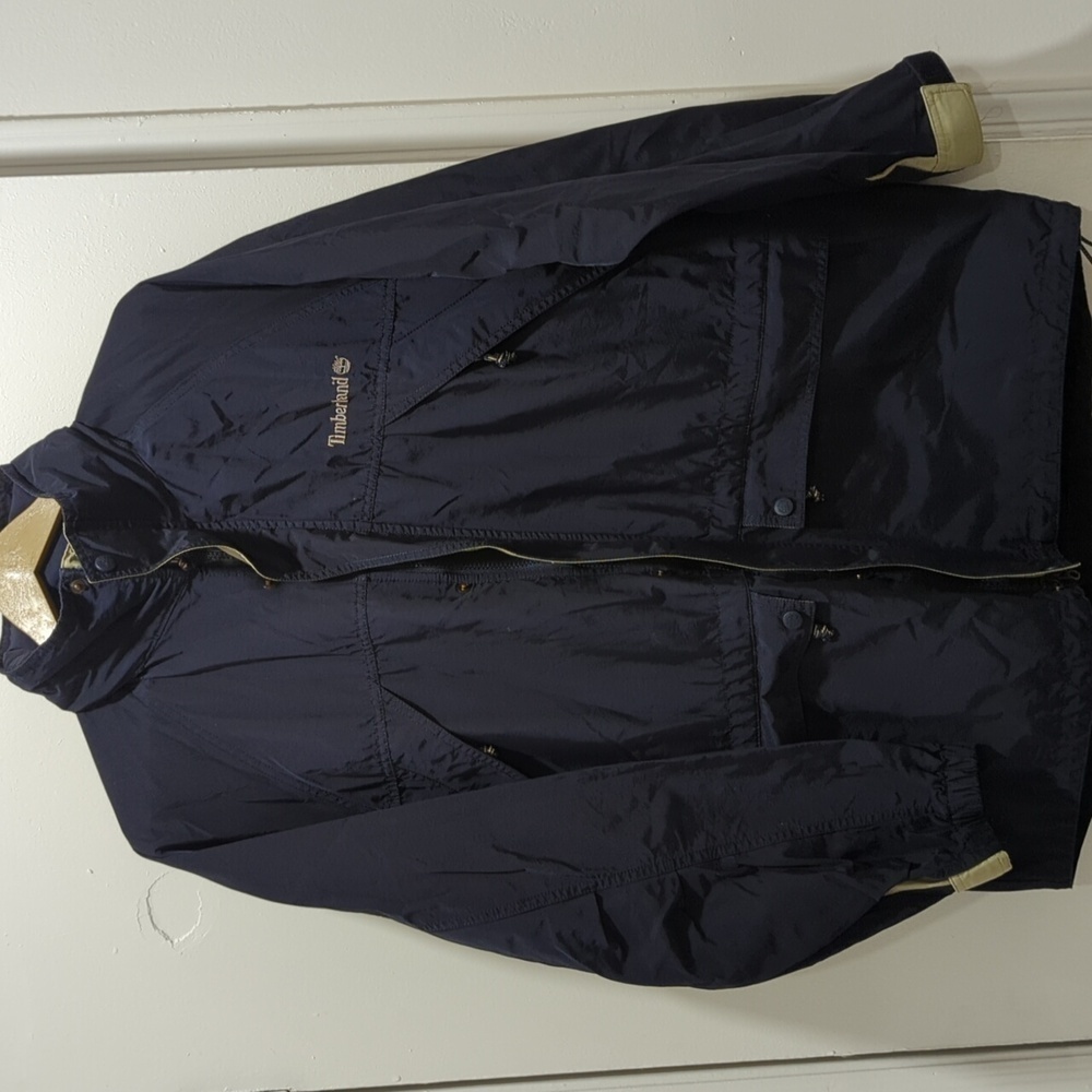 Timberland Mens Weather Gear Full Zip Bomber Jacket with hood Size Medium - Picture 1 of 13